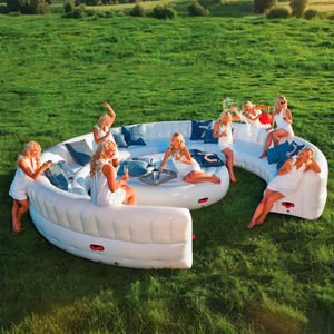 Plataforma Flotante Inflable Gigante, Hamaca Flotante, Bar Flotante para Patio, Fiesta Acuática con Sombrilla, Mesa y Sofá para Piscina, Mar y Lagos - Product Image 3