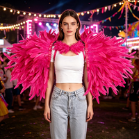 Ailes en plumes naturelles avec sangles réglables, accessoires de costume pour Halloween, carnaval, samba, cosplay, plusieurs couleurs disponibles