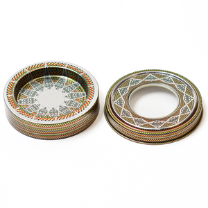 Tùy Chỉnh In Cấp Thực Phẩm Vòng Kim Loại Rỗng Trà Có Thể Container Với Đôi PVC Cửa Sổ Nắp Gia Vị Nghệ Tây Hộp Thiếc - Product Image 2