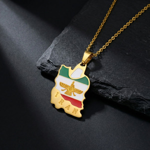 Collar con <span class=keywords><strong>Mapa</strong></span> de Irán en Acero Inoxidable 316L, Colgante con Símbolo Persa Faravahar, Joyería Esmaltada con Bandera Iraní, Regalo para Hombres y Mujeres en Oro y Plata - Product Image 5