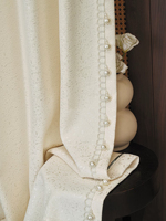 Tissu de rideau occultant jacquard style lin avec motif tissé brossé