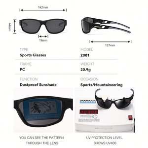 Lunettes de soleil de sport polarisées miroir colorées UV400 pour hommes et femmes, vision nocturne, cyclisme, conduite, personnalisables avec logo 2025 - Product Image 6