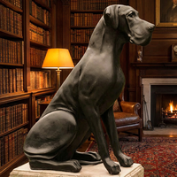 Sculpture géante en bronze d'un grand bouledogue allemand - Création sur mesure grandeur nature avec options personnalisées, sculpture en bronze