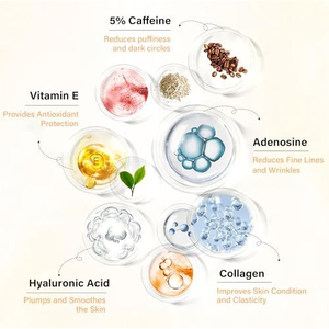 Cafeína, ojeras, eliminación de bolsas de ojos, ácido hialurónico, antiarrugas, estiramiento, rodillo de reparación, masaje, Crema para Ojos, suero líquido - Product Image 4