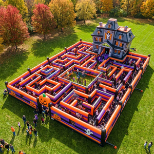 Jeux sportifs interactifs pour fêtes de carnaval commerciales en plein air, labyrinthe gonflable d'Halloween, laser game gonflable - Product Image 1