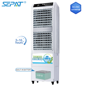 Body Plastic 230v <b>Ac</b> 24v Rechargeable Battery Solar Power Portable Mobile Water Evaporative Air <b>Cooler</b> Conditioner for House - Product Image 1