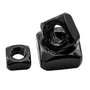 Écrou carré en acier au carbone oxydé noir, acier inoxydable 201/304/316, M3 M4 M5 M6 M12, métrique, à quatre côtés, DIN557 - Product Image 1