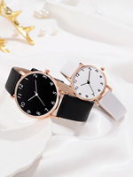 YuSa372 nouvelle tendance mode Simple femmes vitrail Couple montre haute qualité bracelet en cuir montres à Quartz