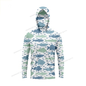 เสื้อตกปลา UPF 50+ แห้งเร็ว ระบายอากาศดี แขนยาว ออกแบบลายพรางได้ตามต้องการ พร้อมฮู้ดและหน้ากาก - Product Image 1
