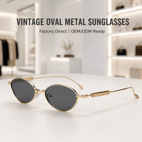 Lunettes de soleil rétro ovales en acétate pour hommes et femmes, monture épaisse avec double rivet, protection UV400, personnalisables en gros