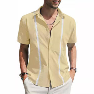 Camicia di lino da uomo estiva con Design cubano Shagua <span class=keywords><strong>Abella</strong></span> a manica corta Casual stile bavero per la primavera - Product Image 3