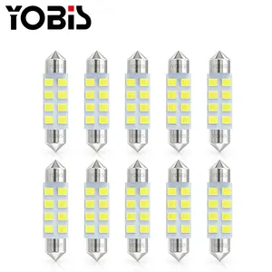 YOBIS Festoon 31mm 36mm 39mm 41mm LED Luces interiores Lámpara de techo de coche Luces de lectura 2835 8SMD Blanco