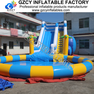 Tobogán <span class=keywords><strong>de</strong></span> agua inflable grande <span class=keywords><strong>de</strong></span> PVC GZCY con gran piscina, gran oferta, tobogán comercial <span class=keywords><strong>en</strong></span> <span class=keywords><strong>forma</strong></span> <span class=keywords><strong>de</strong></span> palmera, bolsa empaquetada para niños - Product Image 3