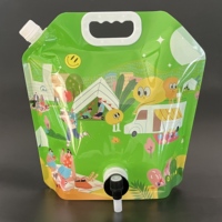Sac à eau pliable sans BPA de 5 L, conteneur d'eau en plastique de qualité alimentaire avec poignée pour le camping en plein air et la randonnée