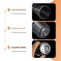 Gobelet jetable en PP de calibre 90 pour thé au lait et café, en forme de U, transparent, pour boissons froides et chaudes, en plastique, pour vente à emporter, modèle tendance