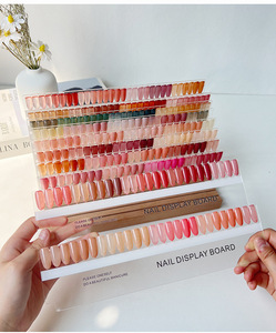 สมุดแสดงสีเจลอะคริลิคใสแบบหลายชั้น พร้อมฐานไม้ สำหรับร้านทำเล็บ - Product Image 6