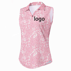 Tank Top Golf & tenis kerah V tanpa lengan wanita, kemeja Polo cepat kering UPF 50 + - Product Image 1