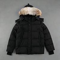 Manteau d'hiver pour homme, style classique personnalisé, de haute qualité, chaud, coupe-vent, véritable fourrure de coyote, parka, doudoune