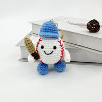 Nouveau créatif mignon et décalé fait à la main fil de laine doux dessin animé en peluche épée Baseball poupée porte-clés sac pendentif