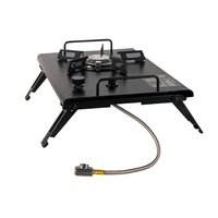 Réchaud de camping pliable IGT pour l'extérieur - Plaque de cuisson à gaz portable, compacte et pliable pour une utilisation montée sur véhicule