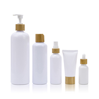 Ensemble de contenants vides personnalisés pour soins de la peau 30ml 100ml 250ml, flacon de sérum cosmétique en bambou naturel, pot de crème pour les yeux