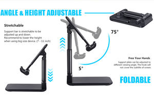 Soporte portátil para teléfono móvil, manos libres, ángulo de altura ajustable para todos los teléfonos móviles, iPhone,Switch,<span class=keywords><strong>iPad</strong></span>, tableta - Product Image 6