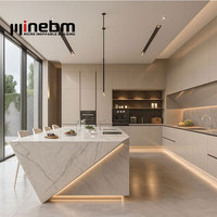 Ensemble de meubles de cuisine modulaires en bois massif sur mesure de luxe, style classique, îlot de cuisine, armoire de cuisine