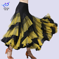 Jupe de danse de salon moderne pour femme Jupe large Swing Long Waltz Prom Competitions and Practice