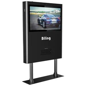 Wind-Cooled Vertical Screen Landing Outdoor Advertising Machine 55 Inch Magic Mirror Player Multipoints IR Touch Screen Totem PC