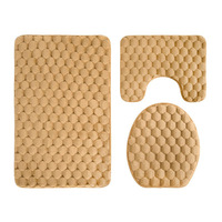 Ensemble de tapis de toilette trois pièces en polyester et terylène, style moderne et minimaliste, antidérapant pour salle de bain, nouveau modèle transfrontalier