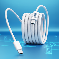 Cable USB Tipo-C de 100W PD para Carga de Teléfono Móvil, Cable TPE de 1m/3 pies de Longitud, Conector Seguro, Conductor de Cobre Puro, para Configuración de Oficina