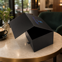 Boîte cadeau de luxe personnalisée avec logo pour les marques de musique, emballage en papier rigide noir avec style de présentation haut de gamme