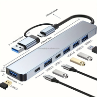Hub 8 ports USB C Station d'accueil USB 3.0 & 2.0 Multiport Hub SD TF Lecteur de carte pour Lenovo Macbook Pro Multi Splitter Adaptateur