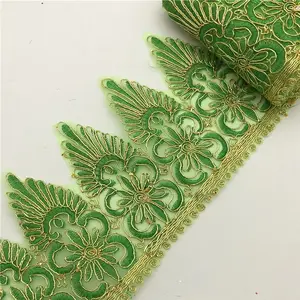 レーヨン刺Embroideryスカラップレーストリムブライダルウェディングトリムワイド: 12.5cm