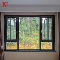 Ventana abatible con marco de aluminio de marca superior con manivela oscilante insonorizada Características Tipo de cortina de persiana para apertura interior de casa