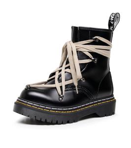 Bottes d'hiver pour homme en cuir véritable à lacets, style <span class=keywords><strong>moto</strong></span>, coupe basse, motif étoile à cinq branches, collection transfrontalière RO - Product Image 6