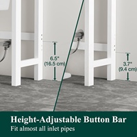 Étagère de rangement en bambou pour toilettes, organiseurs d'accessoires de salle de bain, conteneurs de rangement, présentoir, mobilier de salle de bain blanc