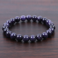 Bracelet ajustable unisexe en perles élastiques avec pierre dragon violette en forme de boule pour mariage – En stock, vente en gros