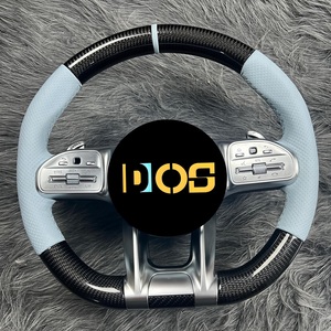 Volant de voiture pour <span class=keywords><strong>Mercedes</strong></span> Benz AMG Classe <span class=keywords><strong>S</strong></span> W124 W221 W166 C300 Classe E C350 <span class=keywords><strong>CLA</strong></span> S550 W203 Volant en fibre de carbone - Product Image 1