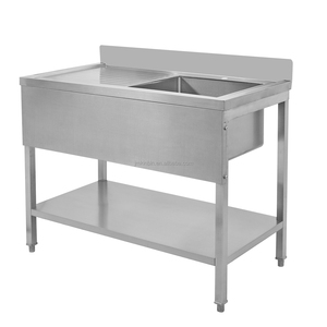 Fregadero de Acero Inoxidable de 2 Niveles para Uso Comercial, con Estante Inferior, para Limpieza y Lavado en Restaurantes, Cocinas y Cantinas - Product Image 2