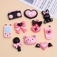Mignon Y2K Sweet Cool Rabbit Microphone Radio Série Résine Charme pour Mallettes DIY Ornement Coiffeuse Accessoires Décoration