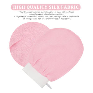 قفازات للتقشير من الحرير الطبيعي بسعر خاص من Gloway, 150D 250D ، قفازات فيسكوز ماتيرال باللون الوردي ، شعار مخصص في المخزون - Product Image 2