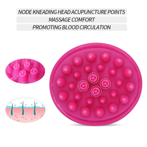 Brosse à cheveux écologique en silicone avec logo personnalisé Brosse à shampoing et à massage du cuir chevelu Brosse de bain nettoyante pour shampoing et spa - Product Image 2