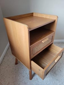 Meubles de chambre à coucher modernes en bambou naturel Table de chevet avec table de rangement Pieds en bois massif Assemblage facile - Product Image 2