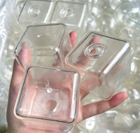 Coque vide multi-formes DIY faite à la main en TPR transparent, à remplir, en forme de boule, d'ours, de cube ou ronde, souple, avec couvercle