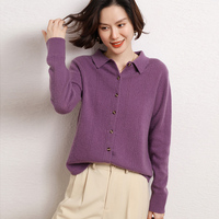 Nouveau cardigan en cachemire pour femme, coupe ample et ajustée, tricoté, pour l'automne et l'hiver, style pull-manteau ou haut court