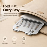 Nuevo Soporte Portátil para Laptop de Aluminio Plateado, Plegable de Doble Eje, Estándar CE RoHS, para Uso en Casa, Oficina, Tabletas y Computadoras