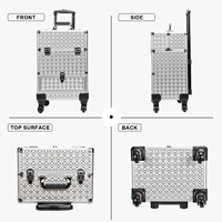 Valise de maquillage professionnelle à grande capacité, multi-couches, coque rigide, valise à roulettes pour cosmétiques, valise de beauté avec roulettes