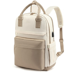 Laptop <b>Backpack</b> <b>Large</b> Capacity With Handle Modern Style Unisex Softback Shoulder Straps Zipper Closure Polyester Lining - Product Image 2