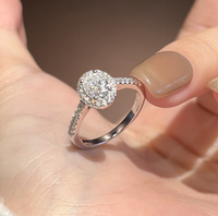 Bague Micro Pavé en Argent Sterling 925 avec Moissanite, Élégante et Minimaliste